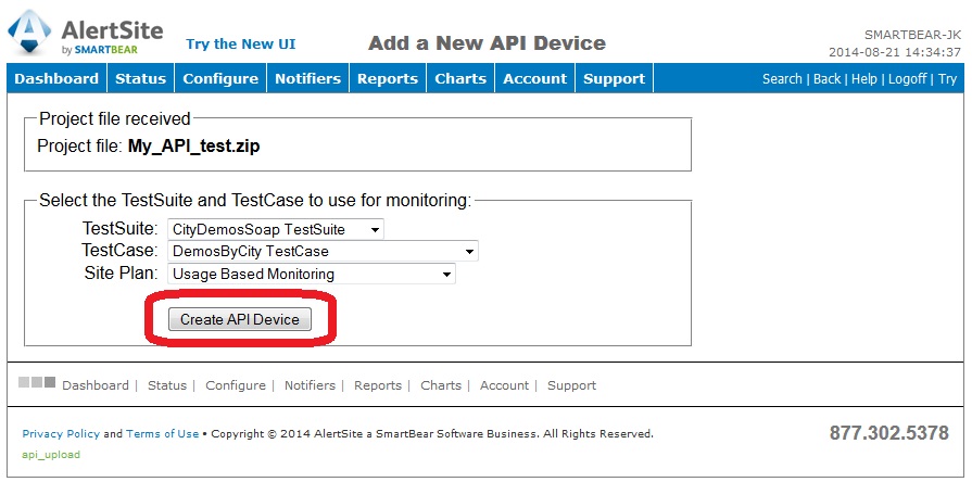 How to Create an API Monitor in AlertSite from a SoapUI Project