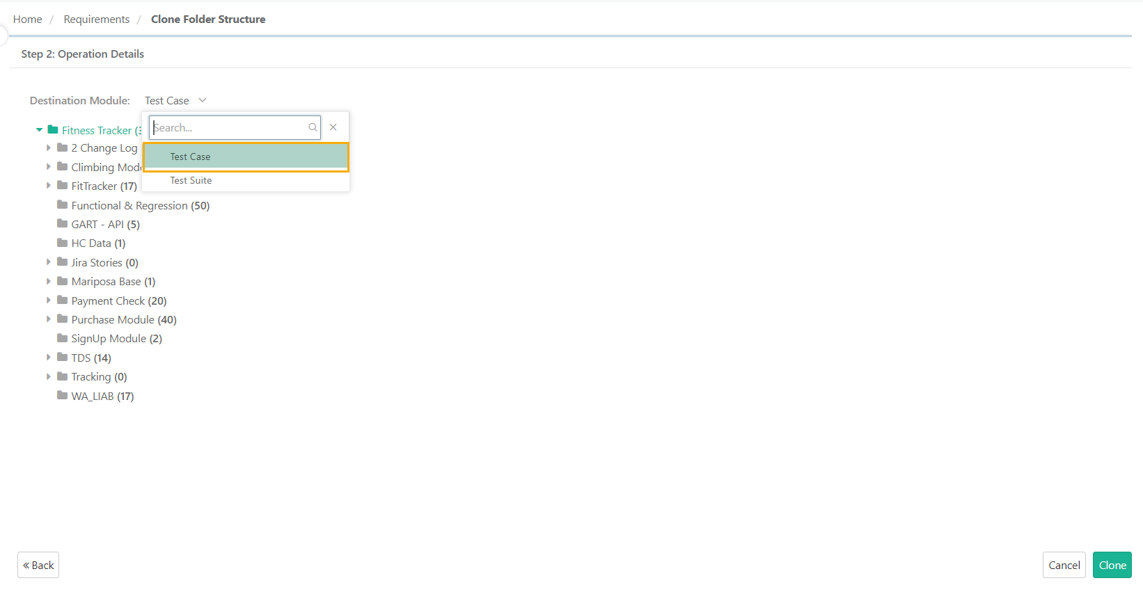 How can I copy/clone folder structure from one module to another