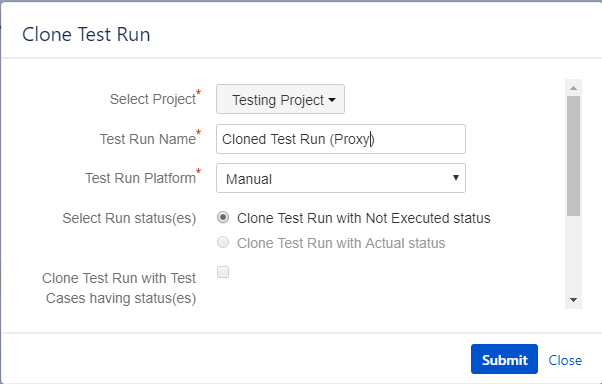 How can I re-use the Test Run for multiple platform?